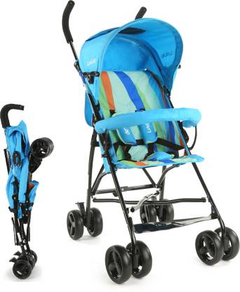 light blue stroller