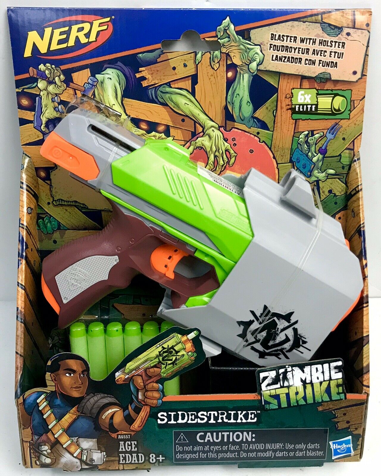 udføre Møntvask spansk Nerf Zombie Strike Sidestrike Blaster, Holster With Belt Clip, And 6  Official Nerf Zombie Strike Elite Darts (GUN) - Kukus Toys