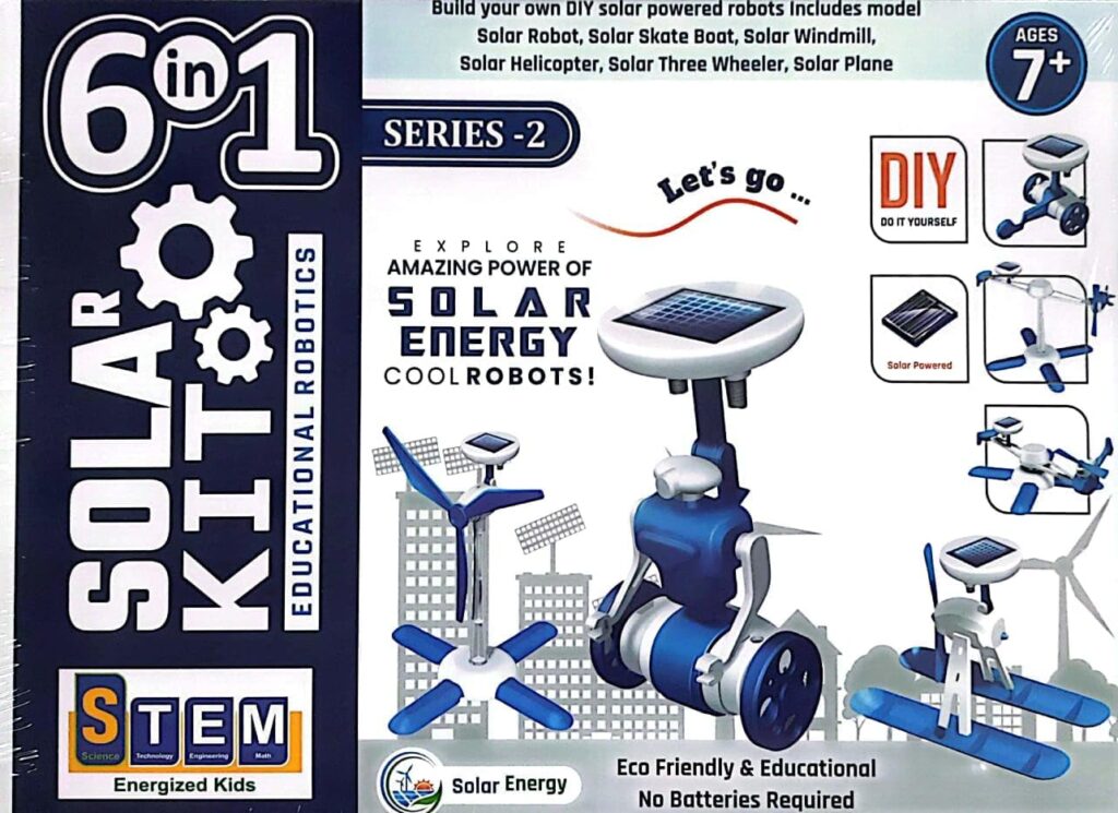 6-in-1 Solar Robot Kit, Educational STEM Toy, DIY Solar Powered Robots ...