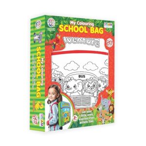 RATNA'S My Colouring School Bag, Colour It & Use It, DIY Art & Craft Kit for Kids, STEAM Learning Activity Set, Ages 3+ Years