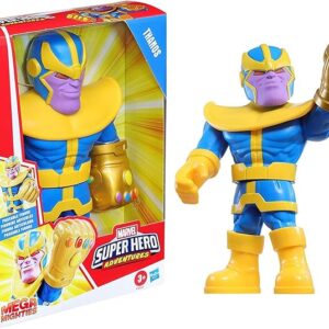 Hasbro super hero adventures Mega Mighties Marvel Thanos, Collectible 25-cm Action Figure, Toys for Children.