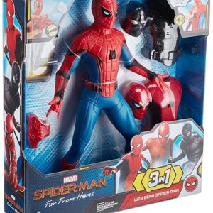 SPIDER-MAN Marvel Plastic Far From Home Deluxe 13-Inch-Scale Web Gear Action Figure With Sound Fx, Suit Upgrades, And Web Blaster Accessory - Multicolor
